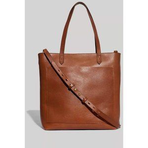 Madewell Womens $188 Zip Top Medium Transport Tote English Saddle AE189 D12
